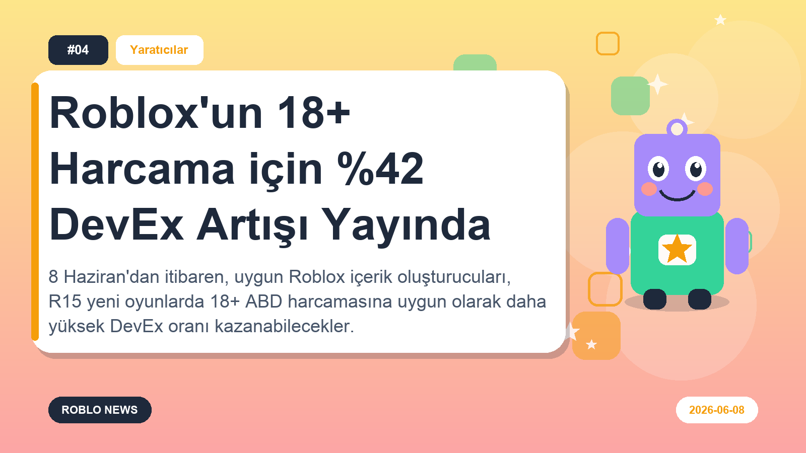 Roblox'un 18+ Harcama için %42 DevEx Artışı Yayında