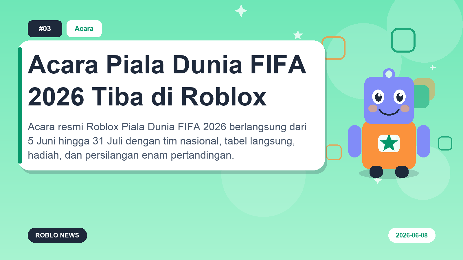 Acara Piala Dunia FIFA 2026 Tiba di Roblox
